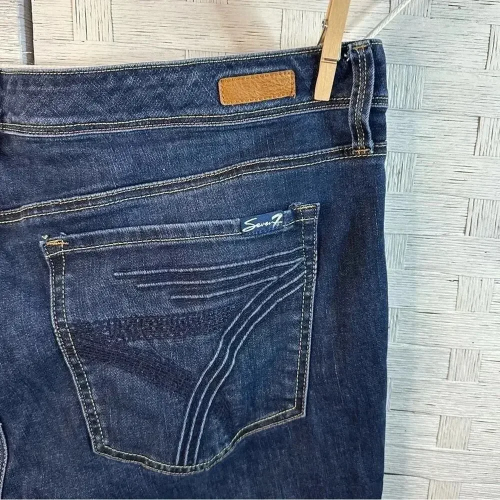 Seven7 womens denim blue jeans ankle stretch casual streetwear pockets plus size - Picture 3 of 9